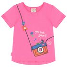 طقم ليغينز بنات بطبعة كاميرا باللون الوردى, 1, hi-res