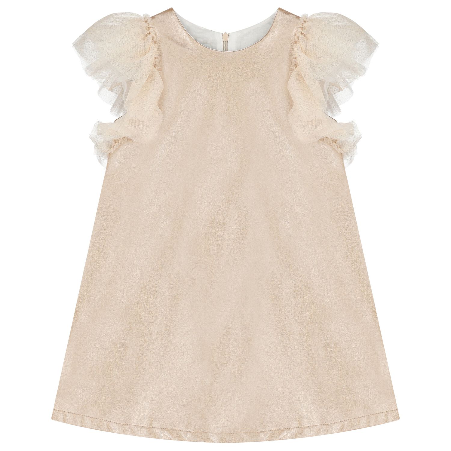 فستان بنات باللون الذهبي المعدني , 1, hi-res image number null