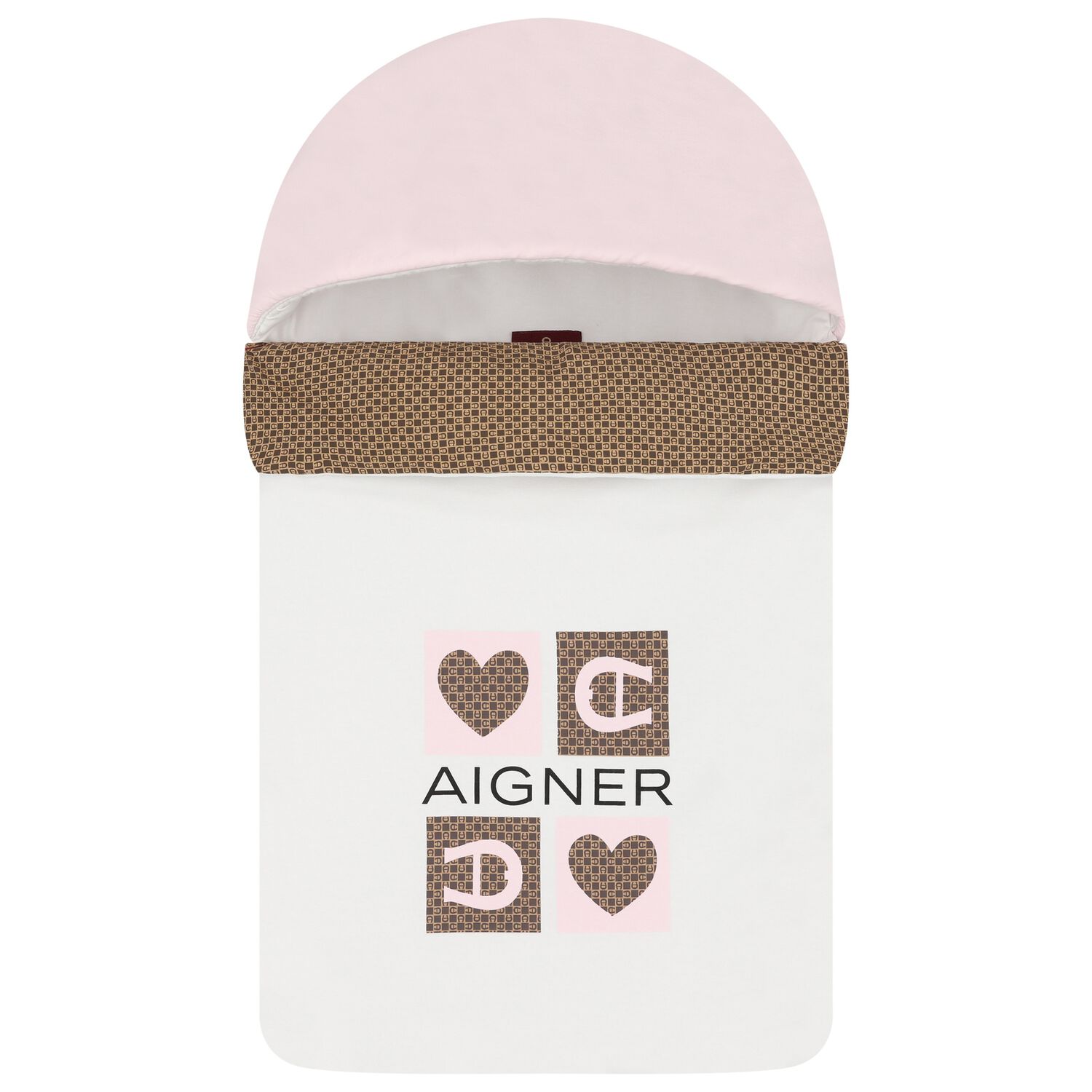 Baby Girls White & Pink Logo Nest, 2, hi-res