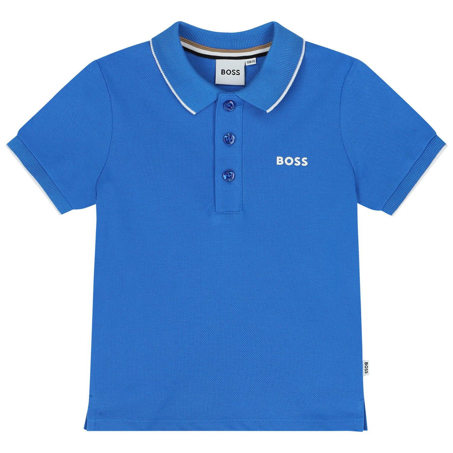 Younger Boys Blue Logo Polo Shirt, 3, hi-res image number null