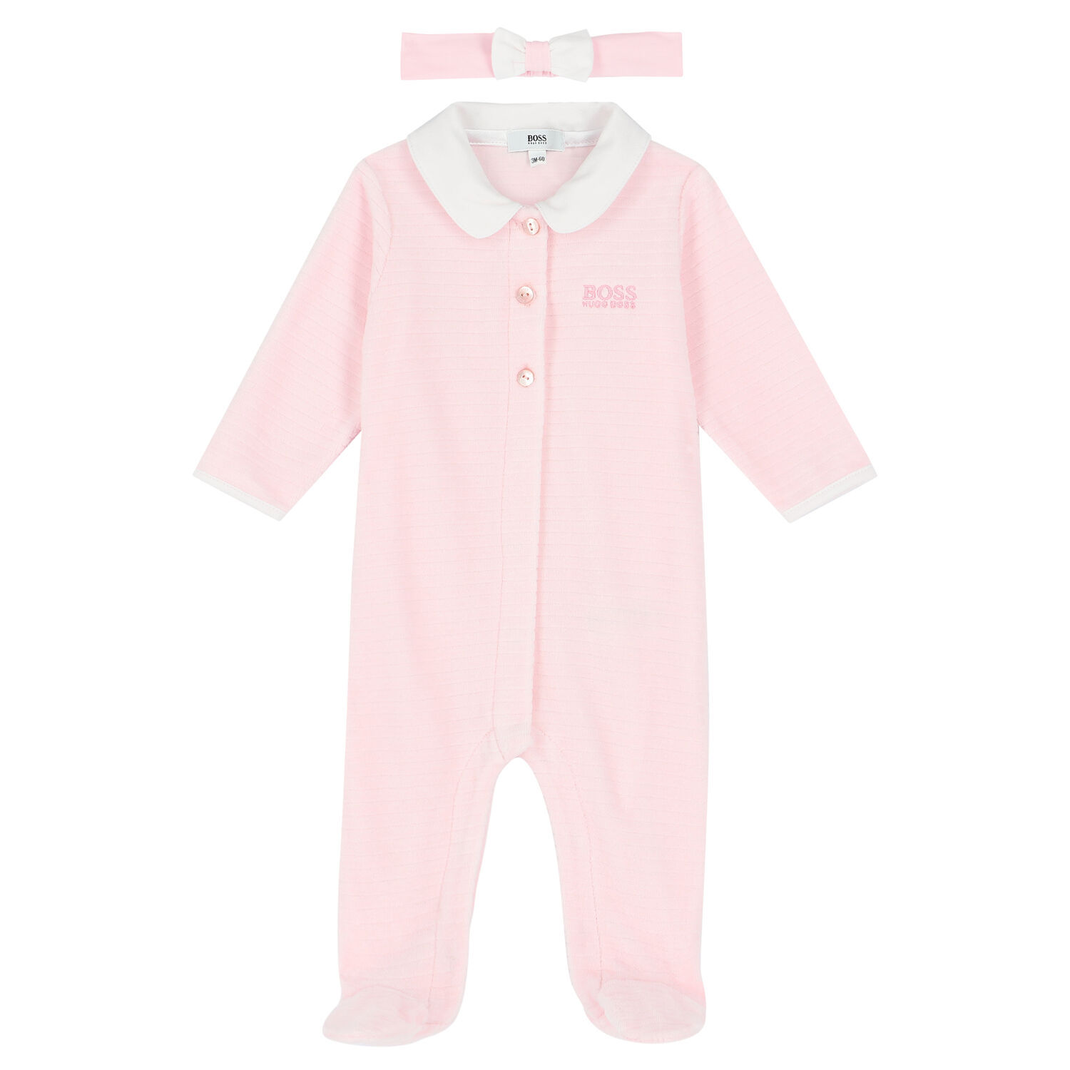 Baby Girls Pink Logo Babygrow Set, 1, hi-res