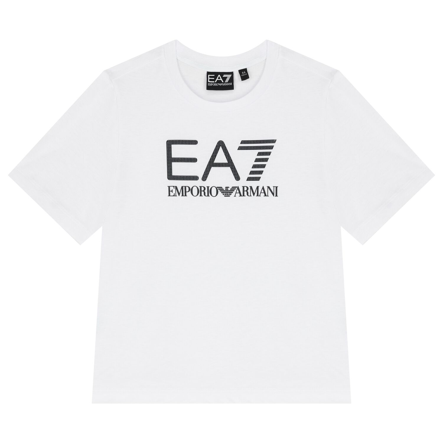 تيشيرت أولاد بالشعار باللون الأبيض, 1, hi-res