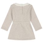 فستان بنات بالشعار باللون البيج, 1, hi-res