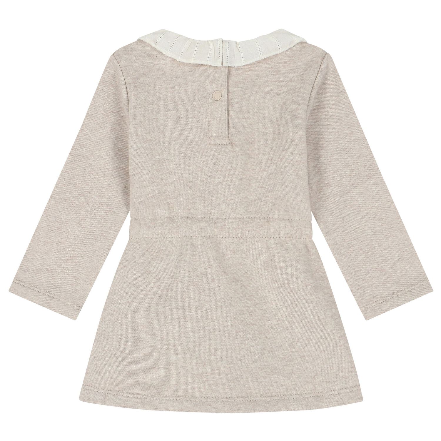 فستان بنات بالشعار باللون البيج, 1, hi-res