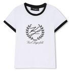 Girls White & Black Logo T-Shirt, 2, hi-res