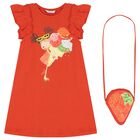 طقم فستان باللون البرتقالي للبنات, 3, hi-res