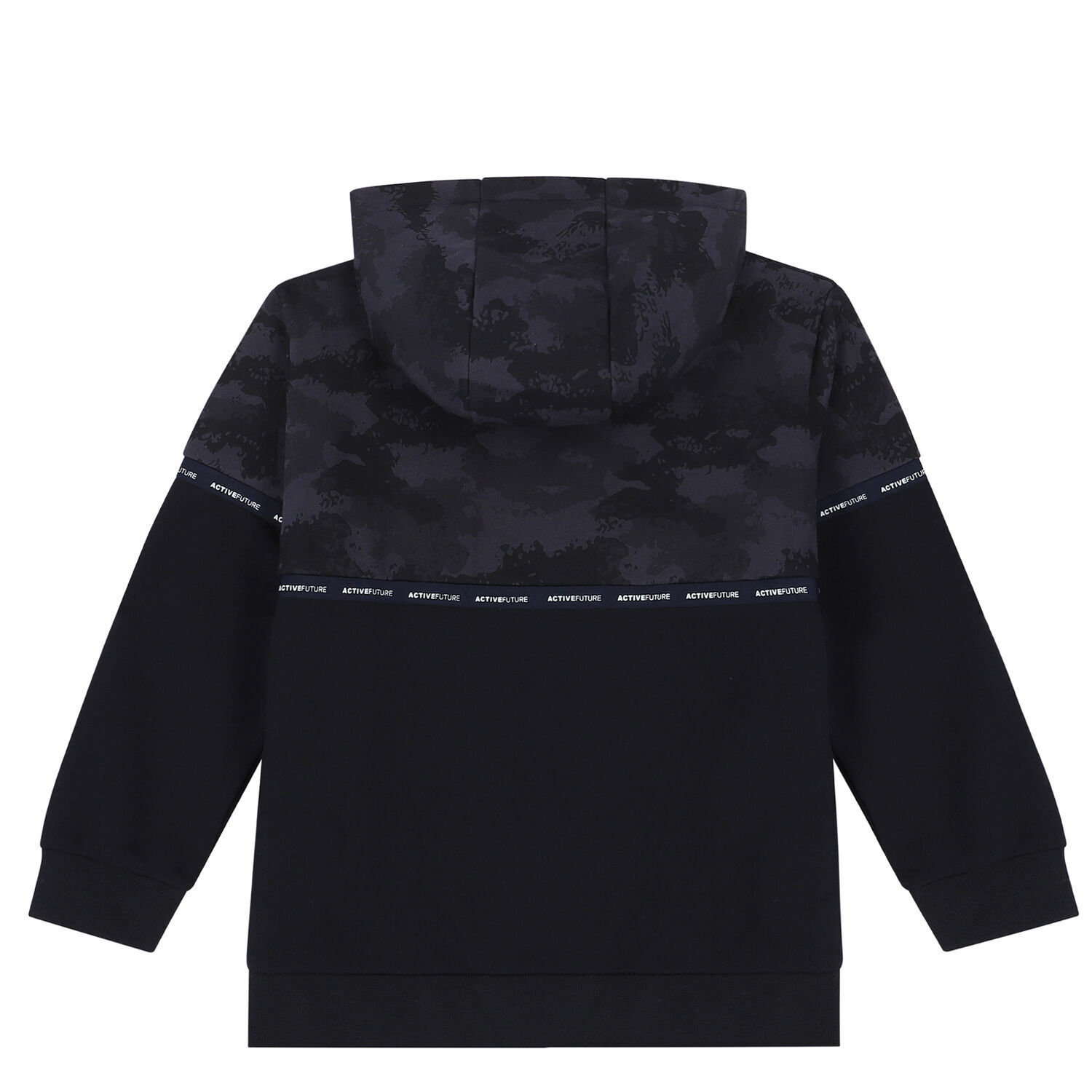 Boys Navy Camouflage Hooded Top, 1, hi-res image number null