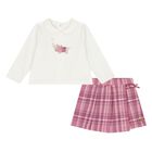 Younger Girls Ivory & Pink Shorts Set, 1, hi-res