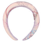 Girls Pink Floral Embroidered Headband, 1, hi-res