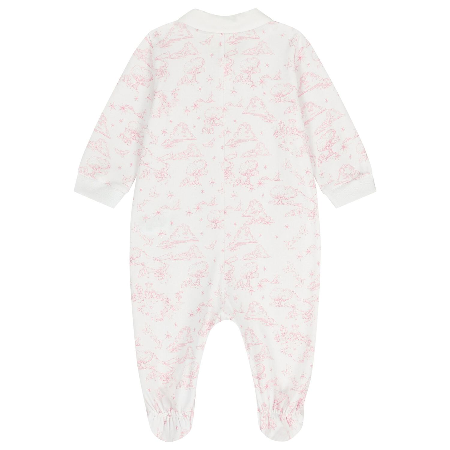 Baby Girls White & Pink Toile de Jouy Babygrow Gift Set, 1, hi-res