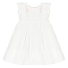 فستان بطبعة الزهور باللون الأبيض للبنات  , 1, hi-res