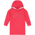 Girls Pink Logo Hooded Dress, 1, hi-res