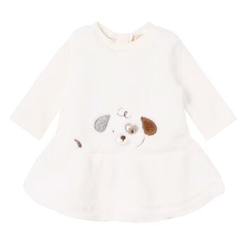 Baby Girls Ivory Faux Fur Dress Set