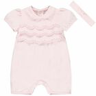 Baby Girls Pink Romper & Headband, 1, hi-res
