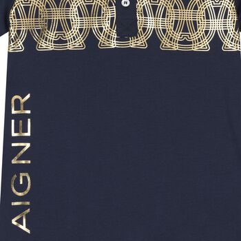 Boys Navy Blue Logo Polo Shirt