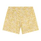 Ivory & Gold Logo Baby Shorts Set, 1, hi-res