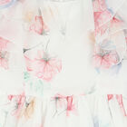 Girls White Floral Chiffon Dress, 1, hi-res