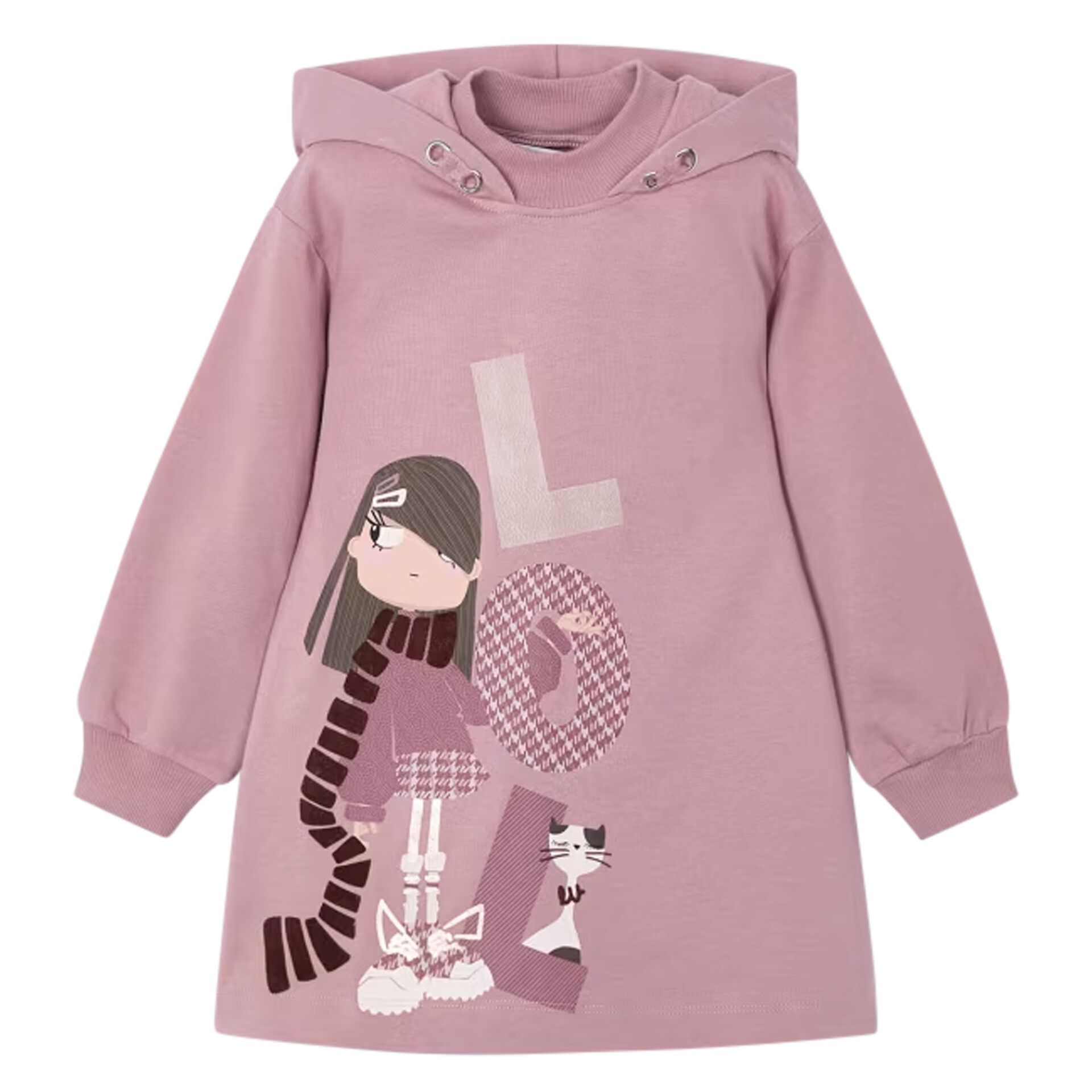 Girls hooded sweatshirt dress top