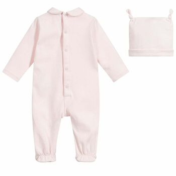 Baby Girls Pink Babygrow & Hat Gift Set