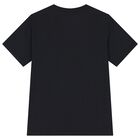 Boys Black Logo T-Shirt, 1, hi-res
