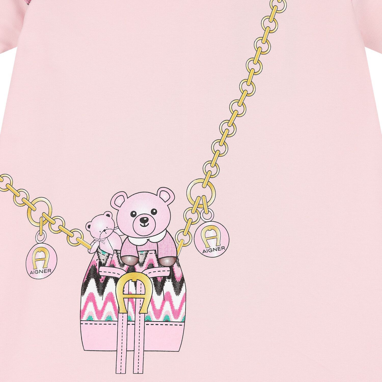 Girls Pink Bag Logo Dress, 1, hi-res