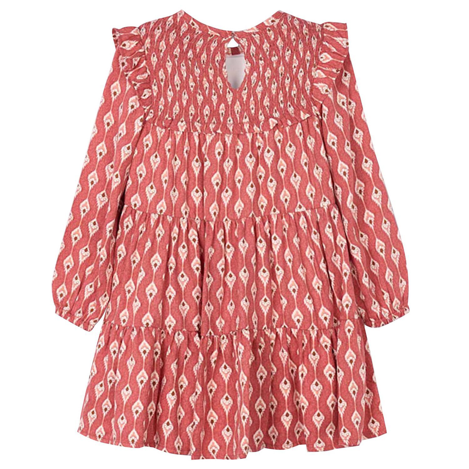 Girls Pink Honeycomb Dress, 1, hi-res