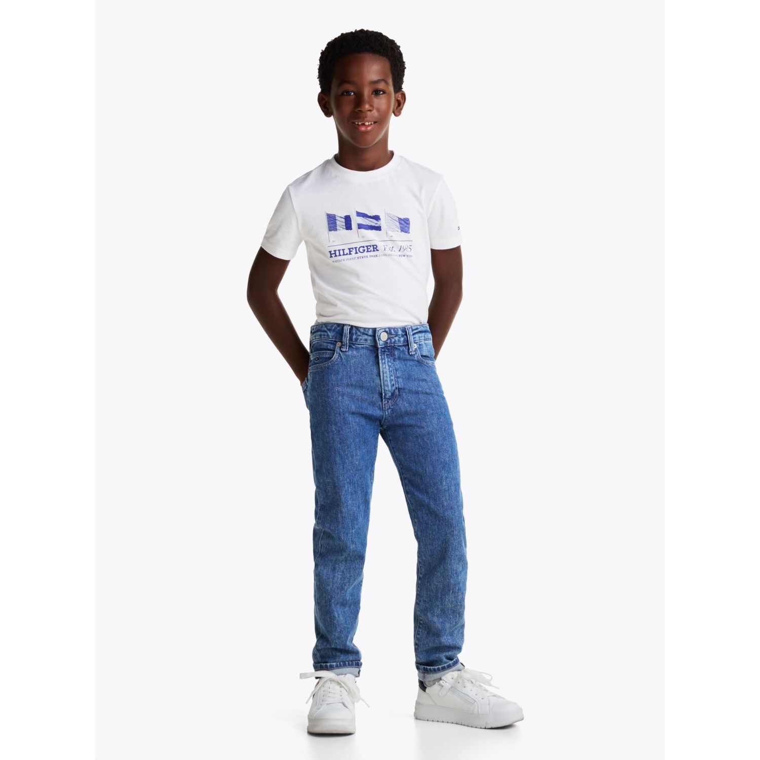 Boys Blue Logo Blue Jeans, 1, hi-res image number null