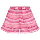 Girls Pink Knitted Zigzag Shorts, 1, hi-res