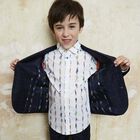 Boys White Cotton Shirt, 1, hi-res