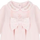 Baby Girls Pink Logo Bow Babygrow, 1, hi-res