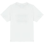 Younger Boys White Logo T-Shirt, 1, hi-res