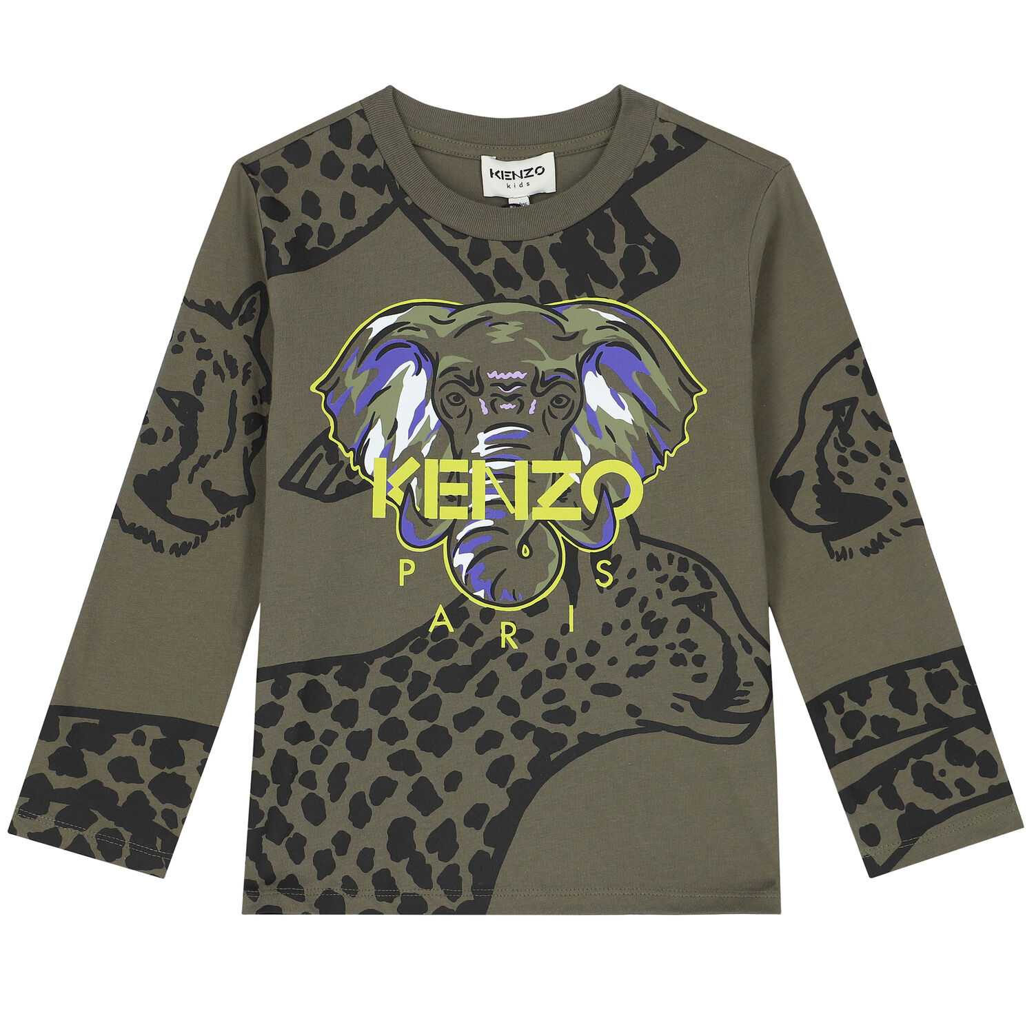 Boys Khaki Elephant Logo T-Shirt, 1, hi-res