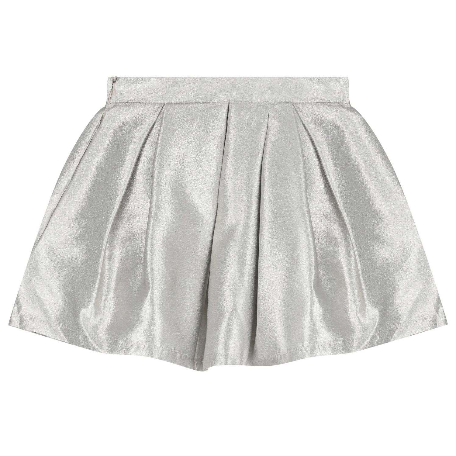 Girls Silver Metallic Bow Skirt Set, 1, hi-res