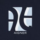 Baby Boys Navy Blue & White Logo Babygrow, 2, hi-res