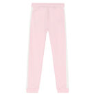 Girls Pink & White Logo Joggers, 1, hi-res