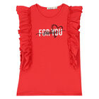 طقم تنورة باللون الأحمر والأبيض, 1, hi-res