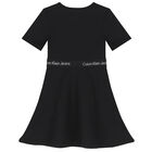 Girls Black Logo Dress, 1, hi-res