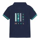 Younger Boys Navy Polo Shirt, 1, hi-res