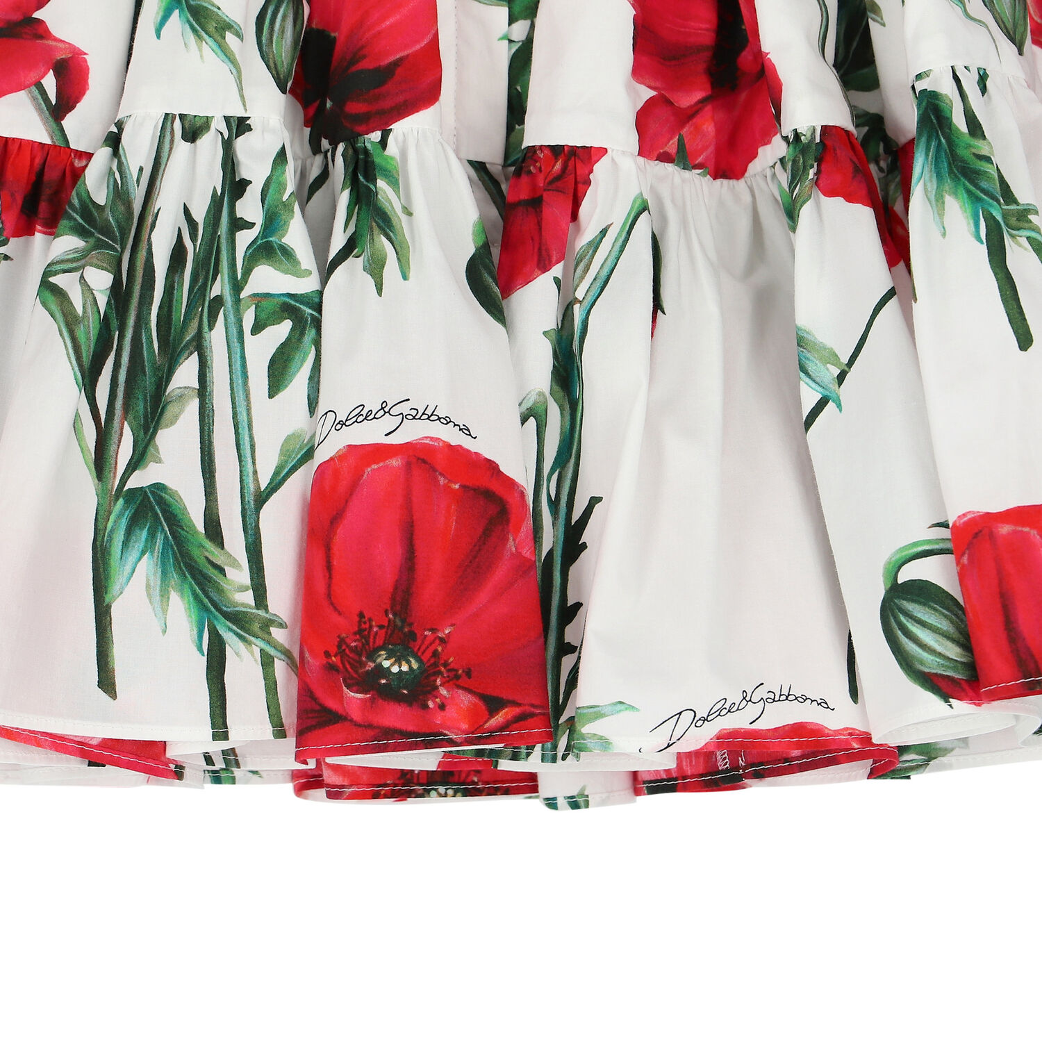 Girls Ivory & Red Poppy Skirt, 1, hi-res image number null