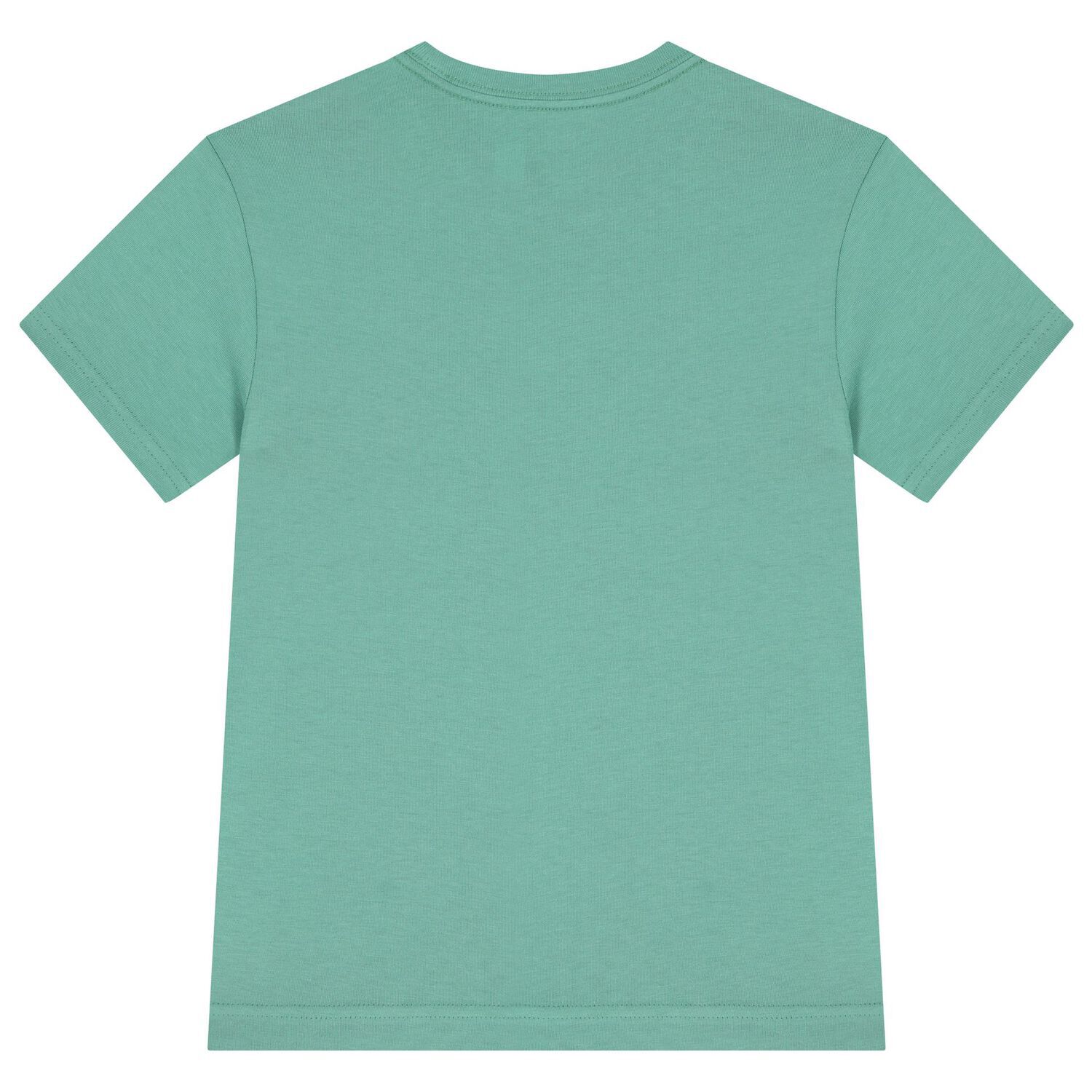 تيشيرت بولو اولاد بياقه دائريه بشعاار الدب باللون الاخضر, 1, hi-res