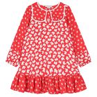 Girls Red Floral & Dove Dress , 1, hi-res