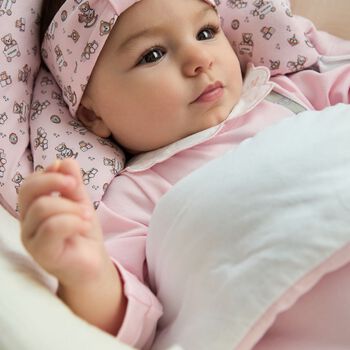 رابطه رأس للبنات بشعار تيدى بير باللون الوردى 