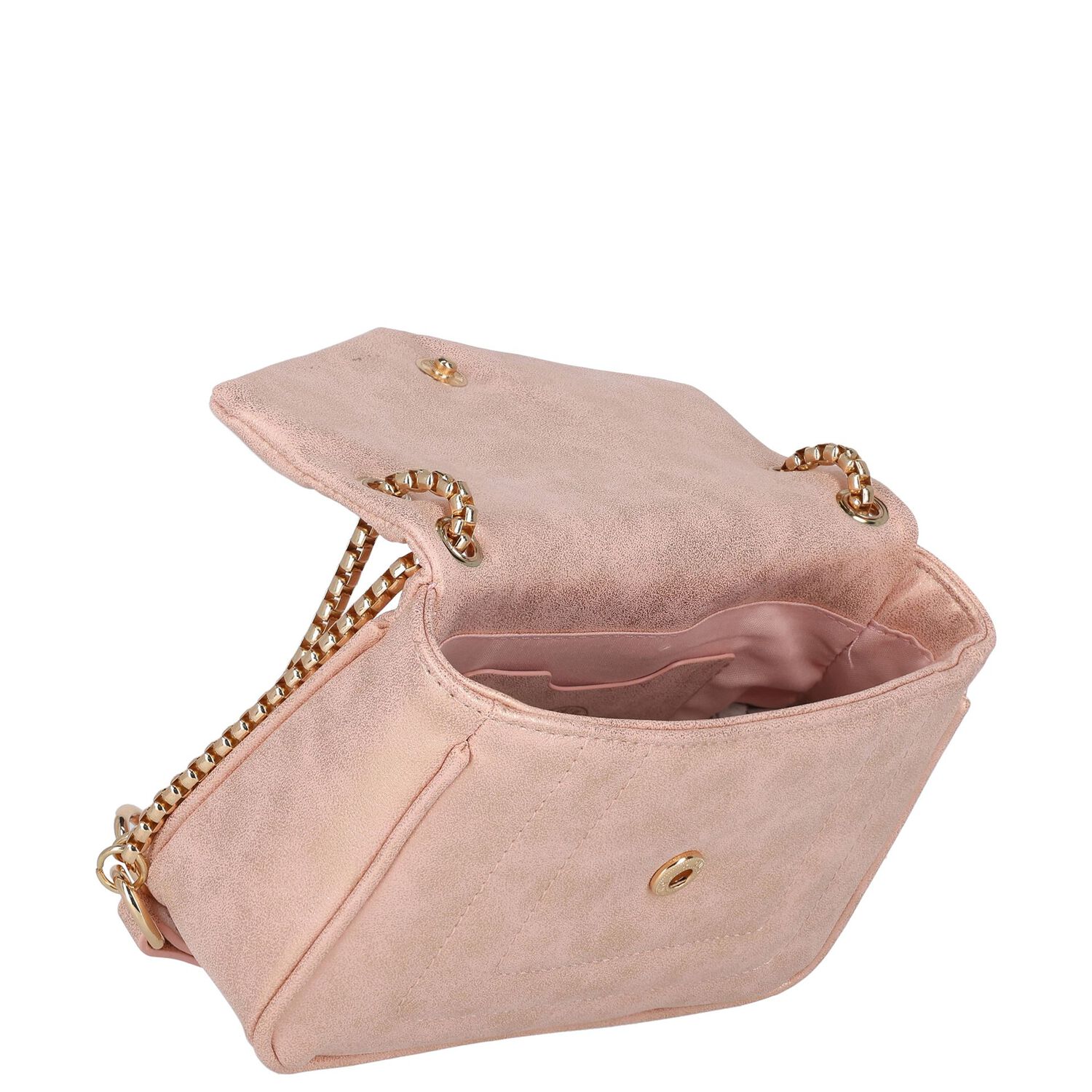 Girls Rose Gold Quilted Handbag, 2, hi-res image number null