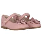 حذاء بنات باليرينا جلد  باللون الوردي, 2, hi-res