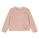 Younger Girls Pink & Beige Cable Knit Skirt Set, 1, hi-res