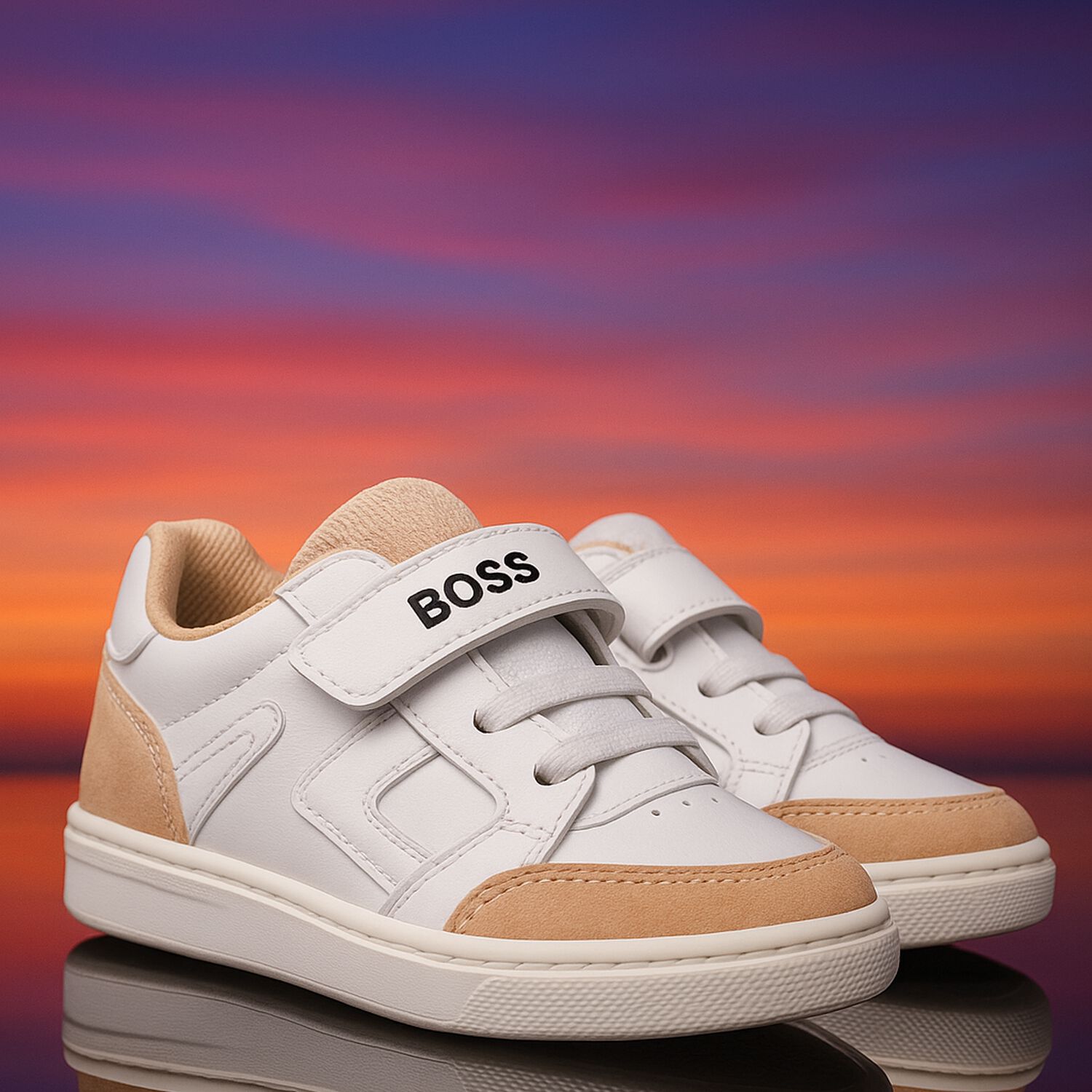 Boys White Logo Trainers, 1, hi-res image number null