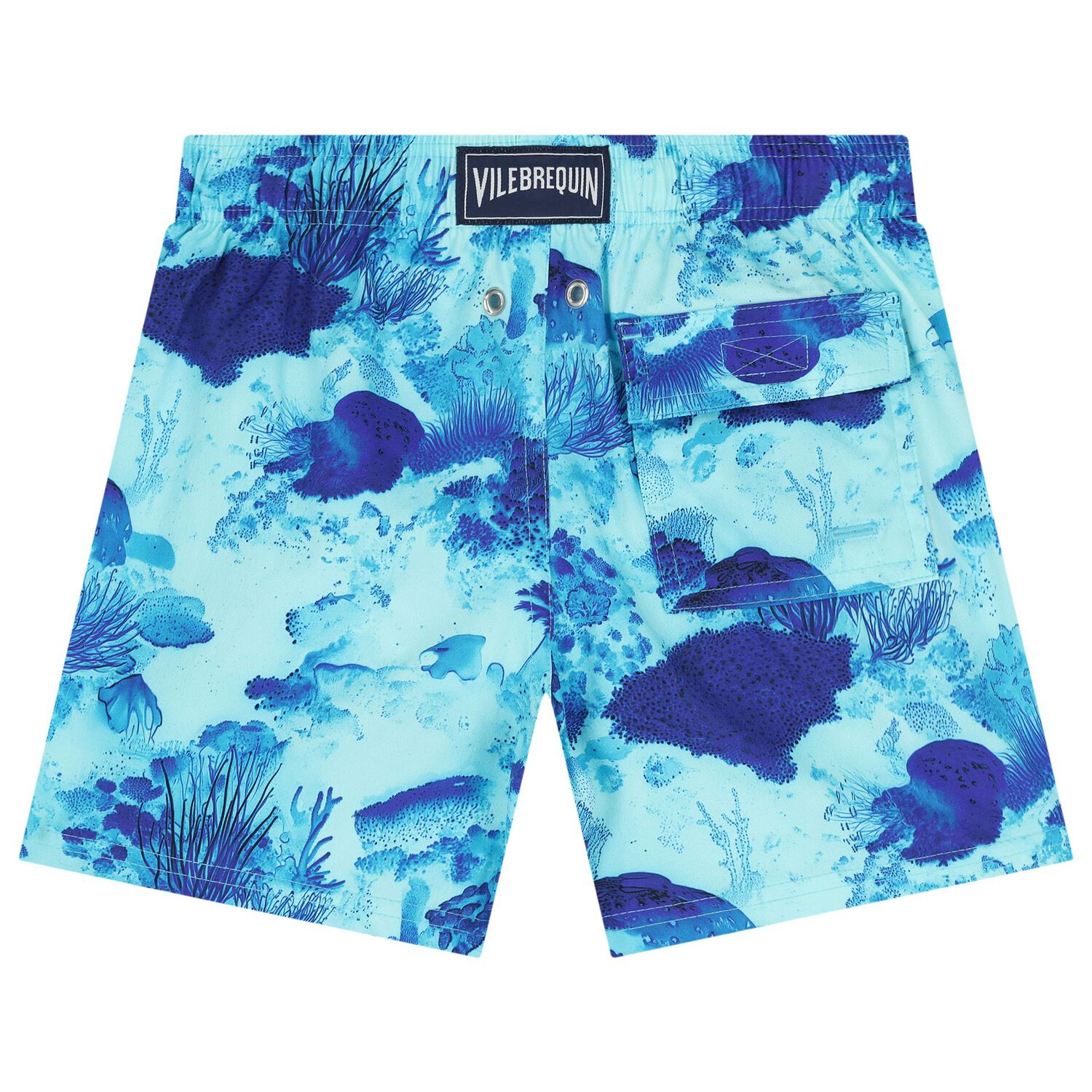Boys Blue Coral Swim Shorts, 1, hi-res
