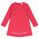 طقم فستان بنات بالشعار باللون الزهرى, 1, hi-res