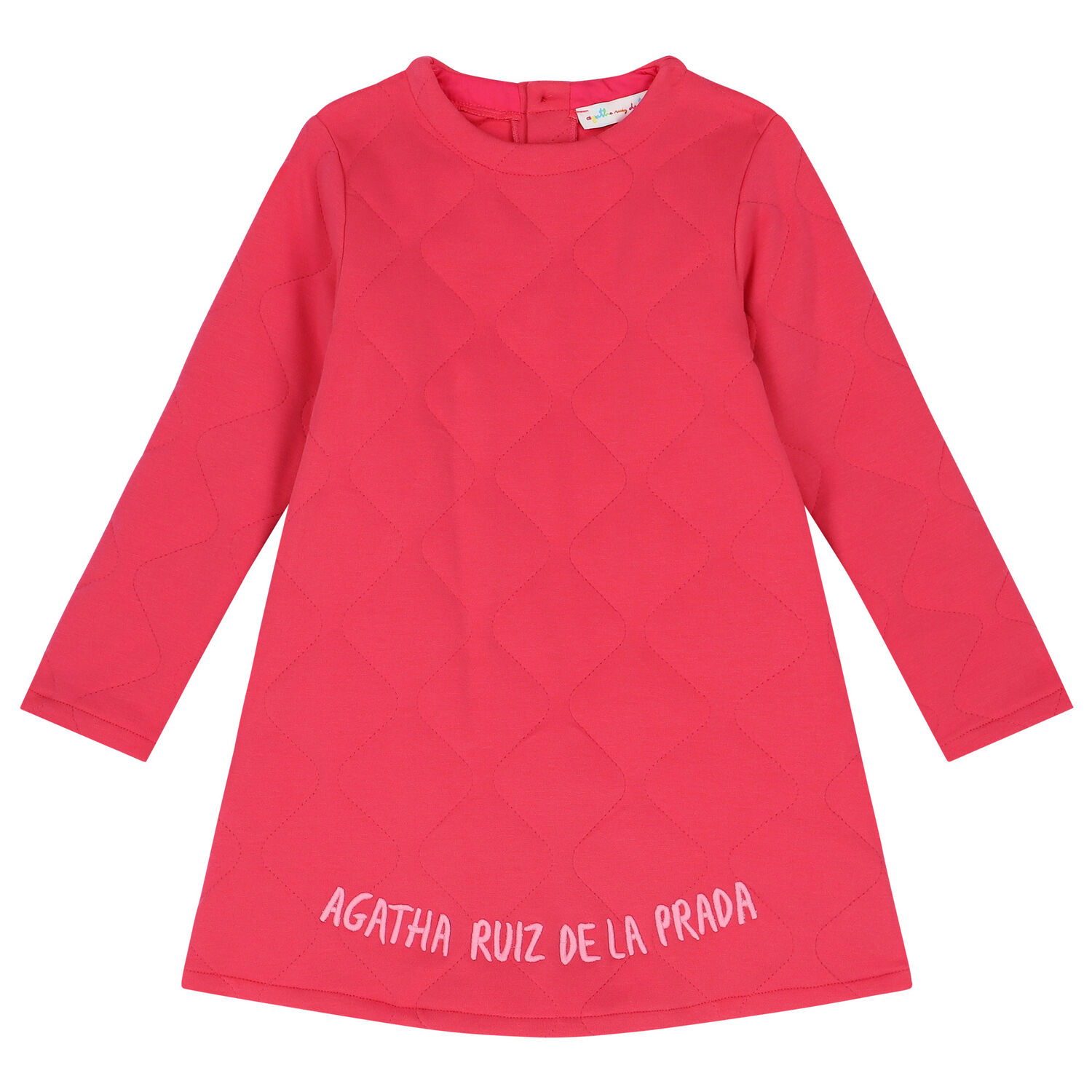 طقم فستان بنات بالشعار باللون الزهرى, 1, hi-res