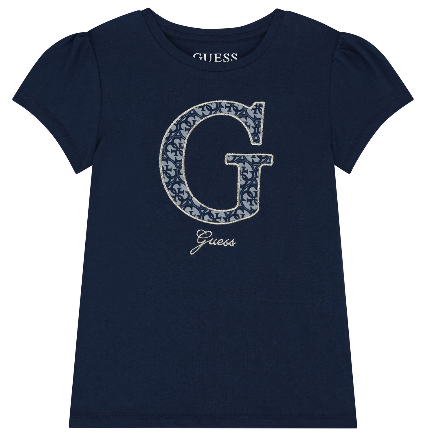 فستان بنات شيفون باللون الكحلي , 2, hi-res